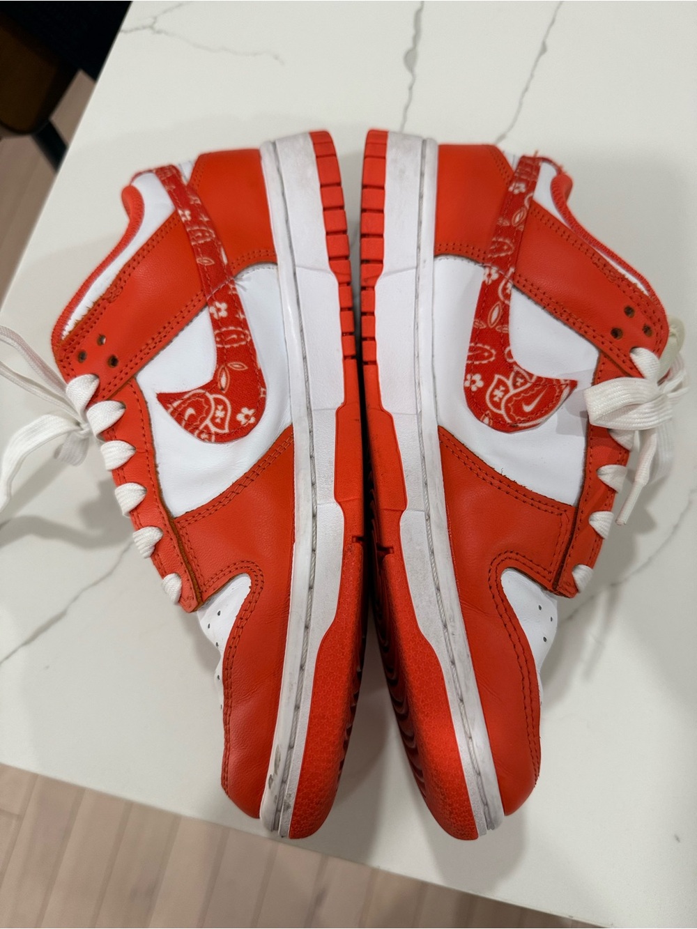 Nike Orange & White Low-Top Sneakers